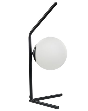 Lampada da tavolo vetro bianco e metallo nero 47 cm WAPITI