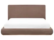 Ottoman Bed CAMPAGNE Fabric Dark Brown 180 x 200 cm (EU Super King)_972179