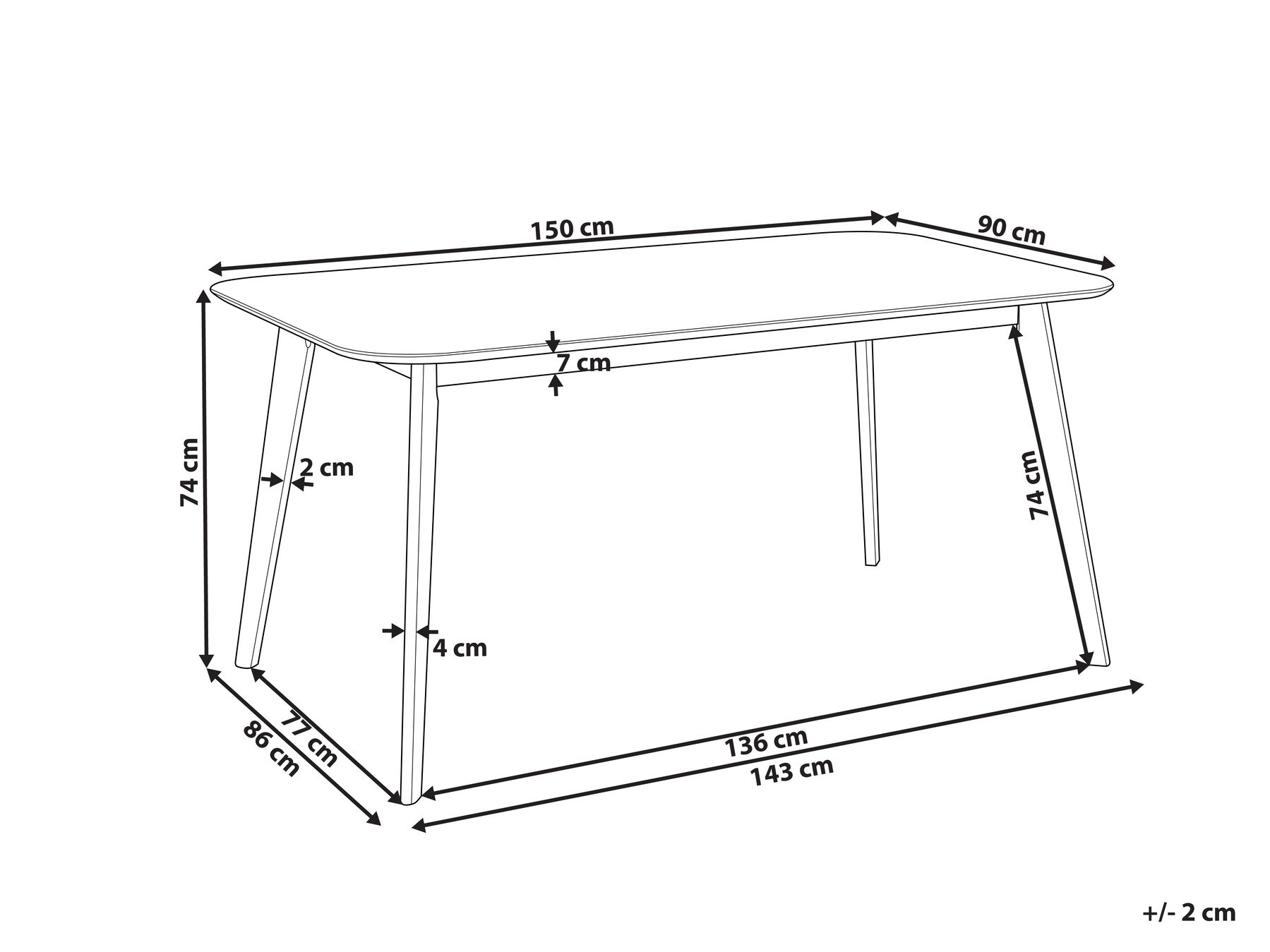 Dining Table 150 x 90 cm Dark Wood EPHRATA_831996 Dining Table 150 x 90 cm Dark Wood EPHRATA_831996
