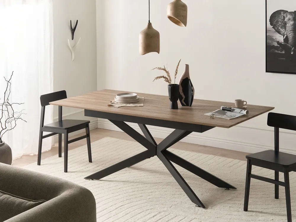 Dining Table FINLEY Light Brown 160/200 cm 90 cm