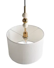 Pendant Lamp LOKY Metal Brass/Beige_1025057