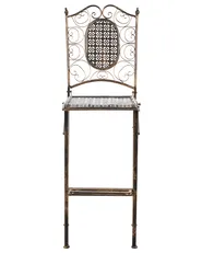 Set of 2 Garden Bar Chairs BORMIO Folding Metal Black_966366