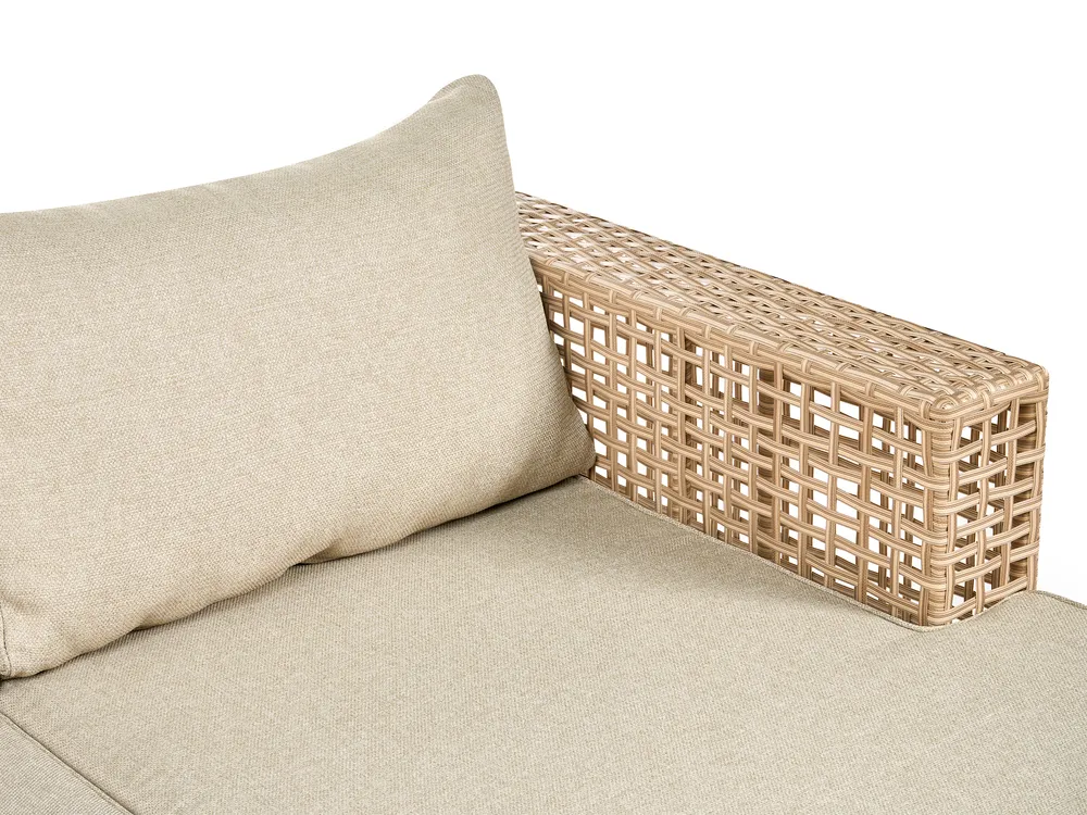 Garden Lounge Set with Table 4 Seater CALASETTA PE Rattan Beige Left Hand_999307