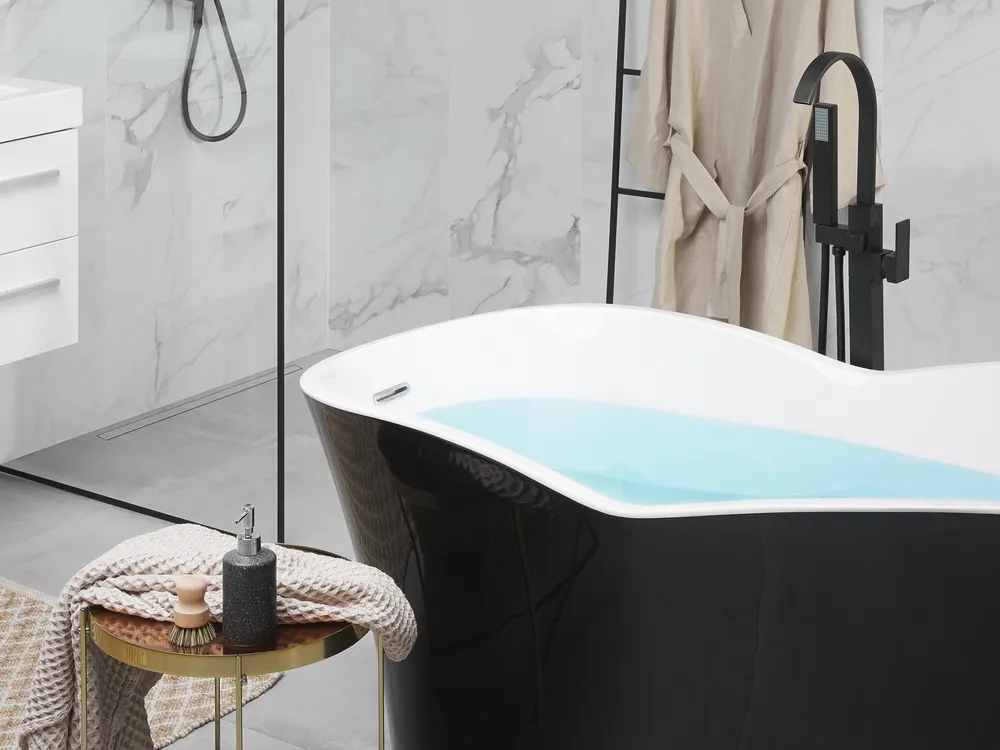 Vasca da bagno freestanding DULCINA 170 x 80 cm Nero/Bianco_812177