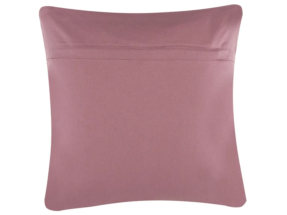 Set di 2 cuscini VAKAYAR 45 x 45 cm Cotone Rosa Trama floreale_768857