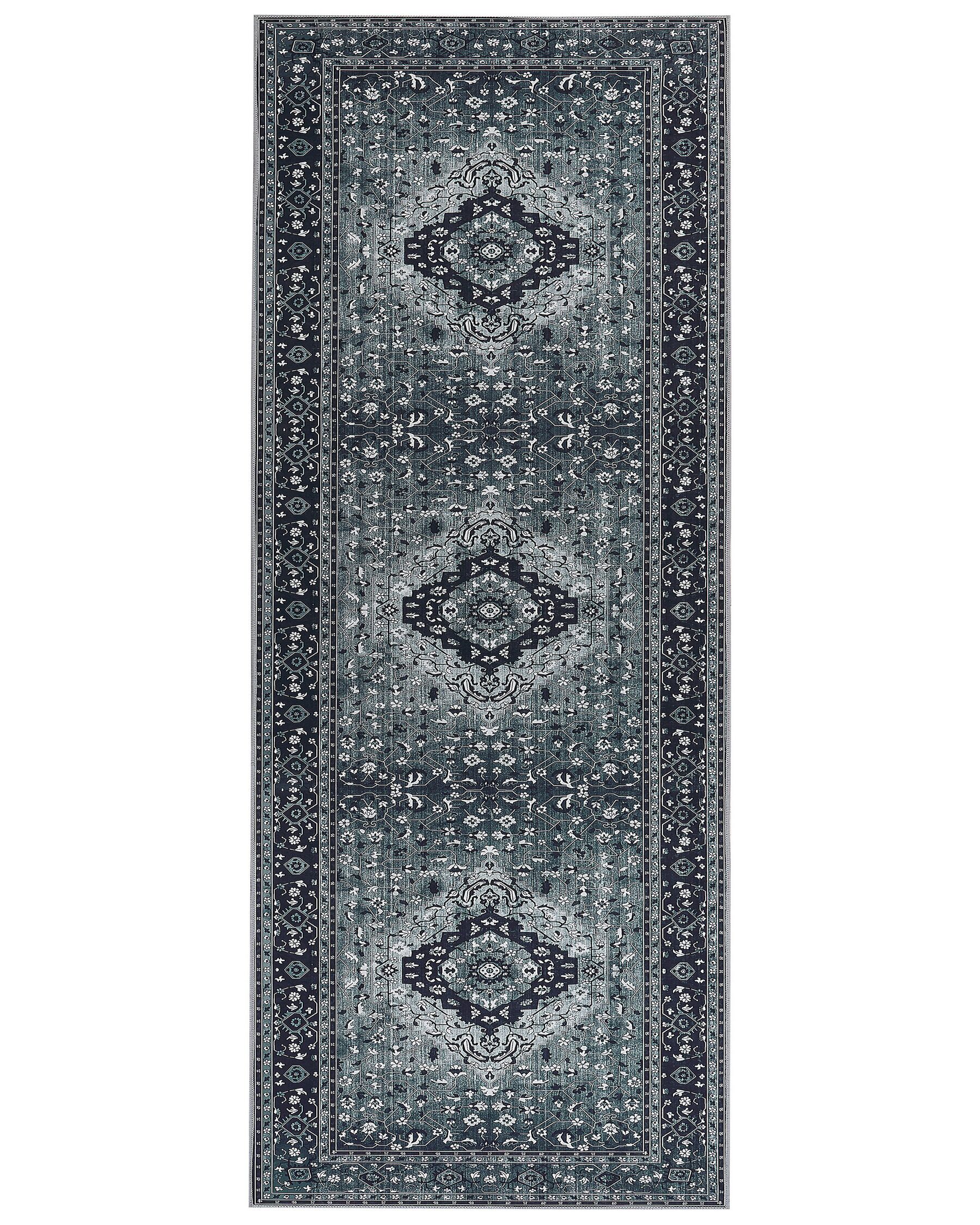 Teppich grau orientalisches Muster 80 x 200 cm Kurzflor VADKADAM_831376