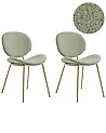 Set of 2 Dining Chairs LUANA Boucle Light Green