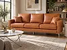 Sofa 3 Seater GAVLE Faux Leather Golden Brown