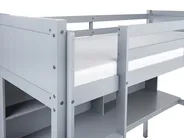 High Sleeper Bed with Desk Pine Wood FOUCAMONT 90 x 200 cm (EU Single) Grey_964320