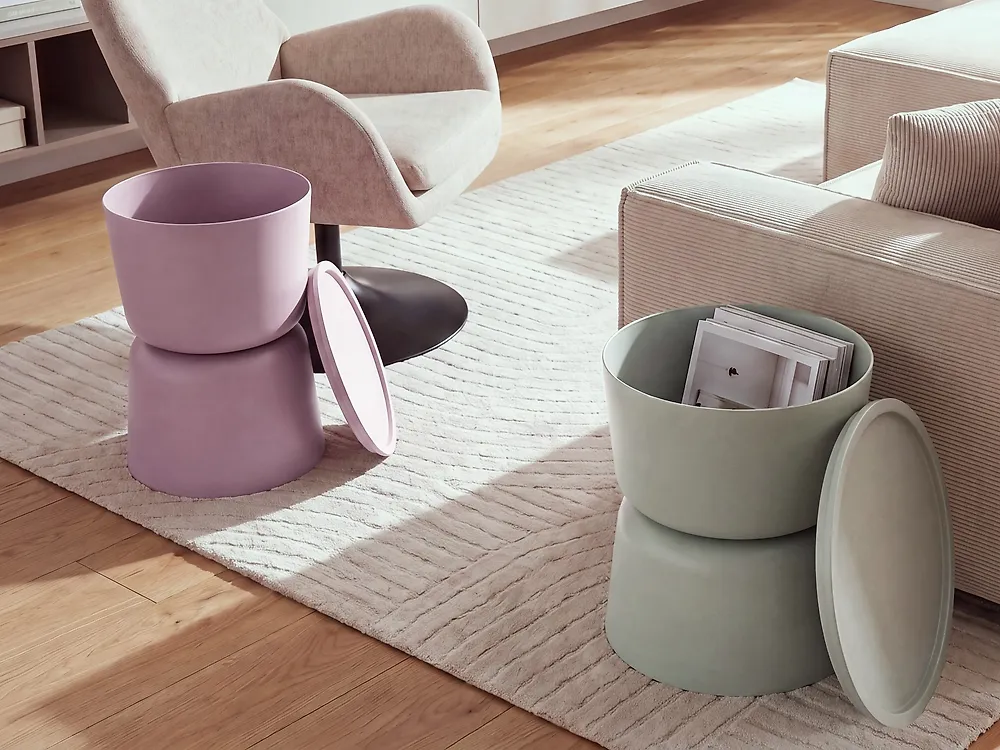 Set of 2 Side Tables with Storage ATACAMA 32/40 cm 32/40 cm Purple Green_1172131
