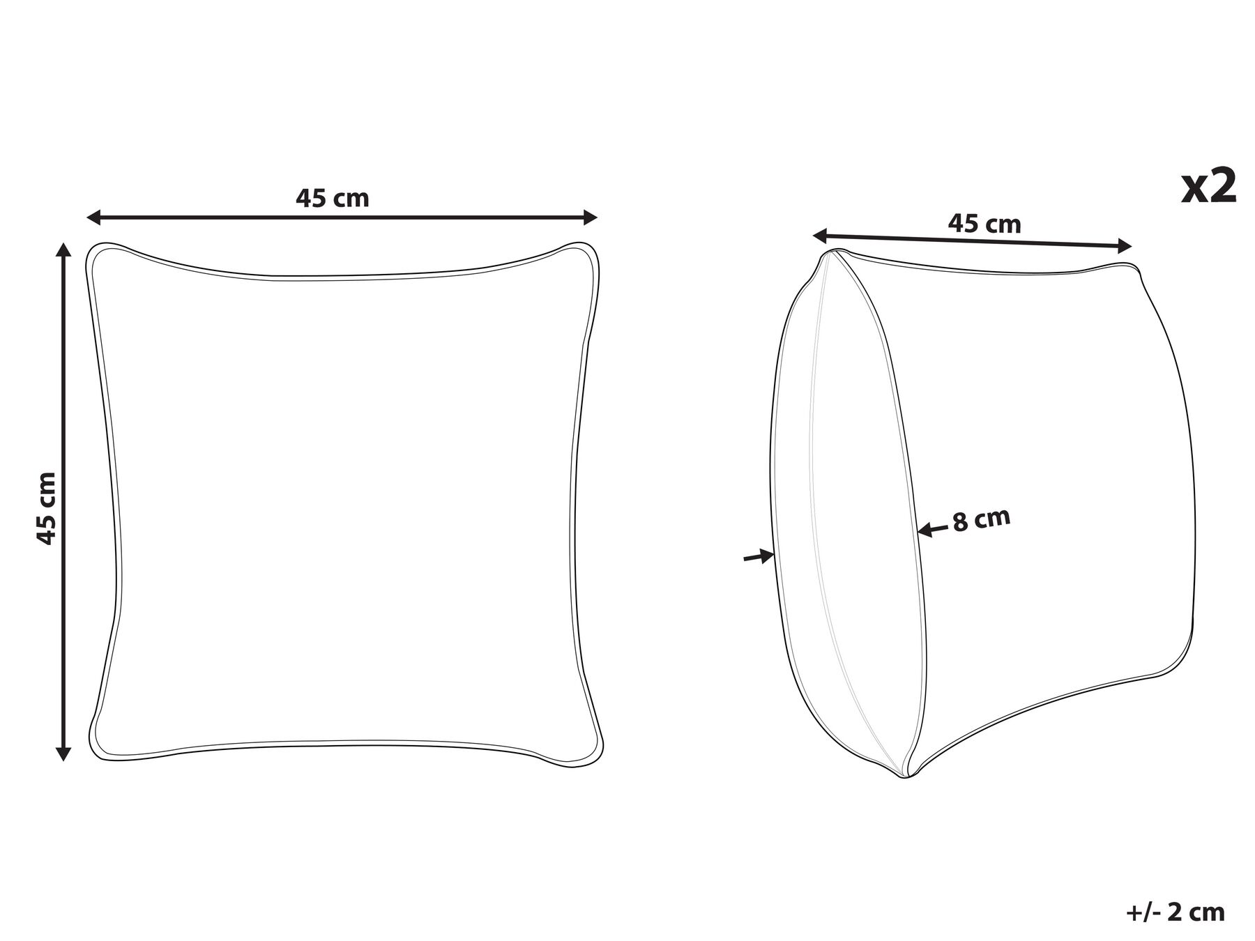 Set of 2 Velvet Cushions Leaf Print 45 x 45 cm Green SUNFLOWER_830002