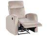 Velvet Electric Recliner Living Room Set Beige VERDAL_921692