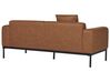 Faux Linen/Faux Leather Living Room Set Beige and Brown MALMOS _931469