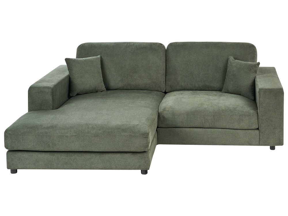 Corner Sofa 3 Seater LOFOTEN Fabric Green Right Hand
