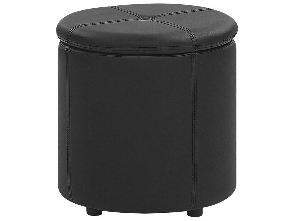 Storage Pouffe MARYLAND Faux Leather Black