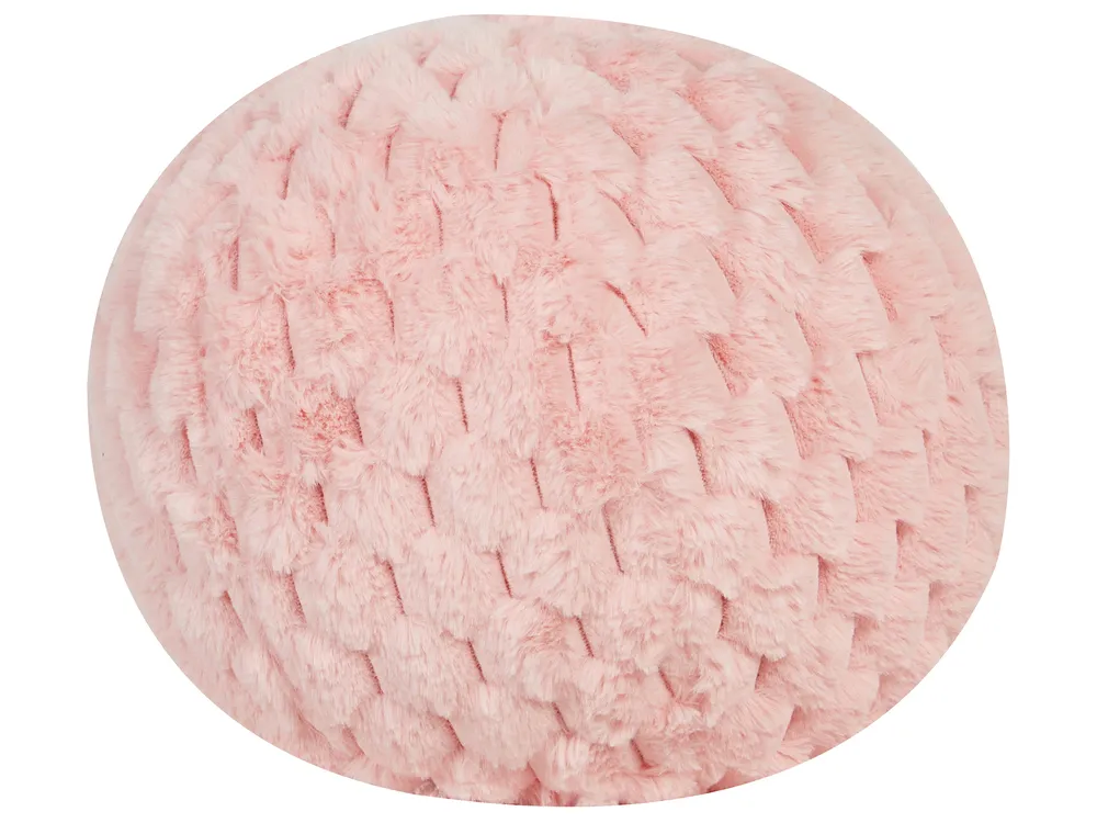 Poduszka dekoracyjna ROSEA 30 x 30 cm Sztuczne futro Różowy Jednolity
