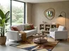 Conjunto de sala de estar 4 plazas SAVALEN Tela Gris claro