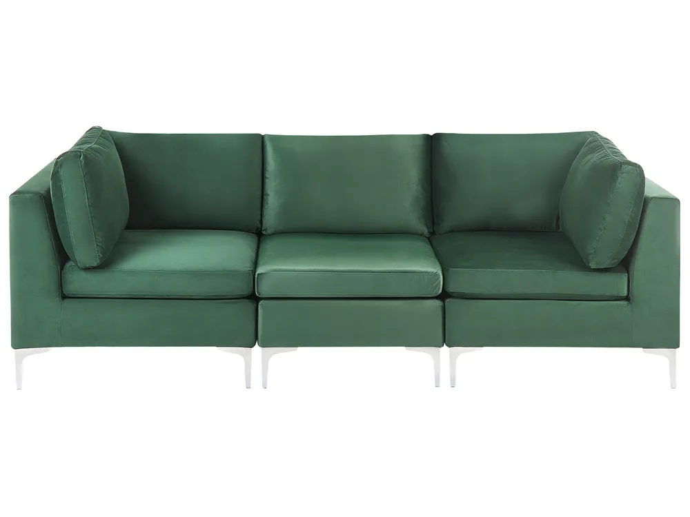 Sofa modułowa dla 3 osób EVJA Welur Zielony