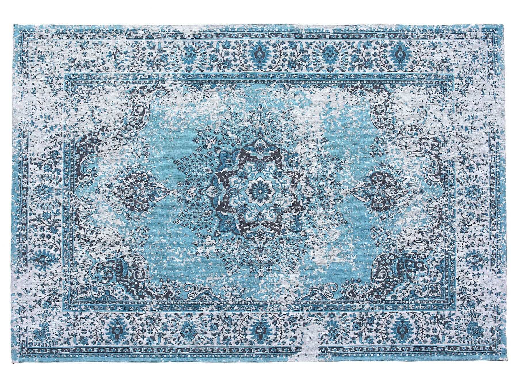 Teppich Baumwolle blau 140 x 200 cm Kurzflor ALMUS_702782