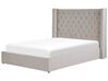 Sametová postel s úložným prostorem 140 x 200 cm světle šedá LUBBON_833901