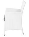 Lot de 2 chaises de jardin blanches avec coussins gris ITALY_763667