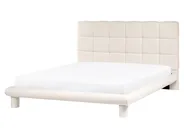 Bett mit Lattenrost Bouclé CRESSAT 160 x 200 cm Cremeweiß_1009048