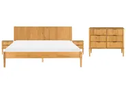 Bedroom Set Pine Wood AMBAZAC 180 x 200 cm (EU Super King) Light Brown_1119051