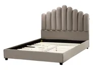 Bett mit Lattenrost Samtstoff VINCENNES 140 x 200 cm Taupe_974735