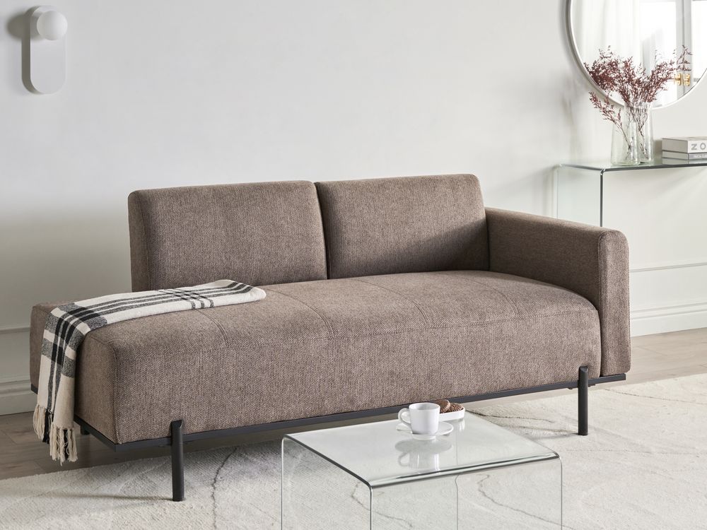 Chaise longue SAVASSE Lino sintetico Marrone chiaro