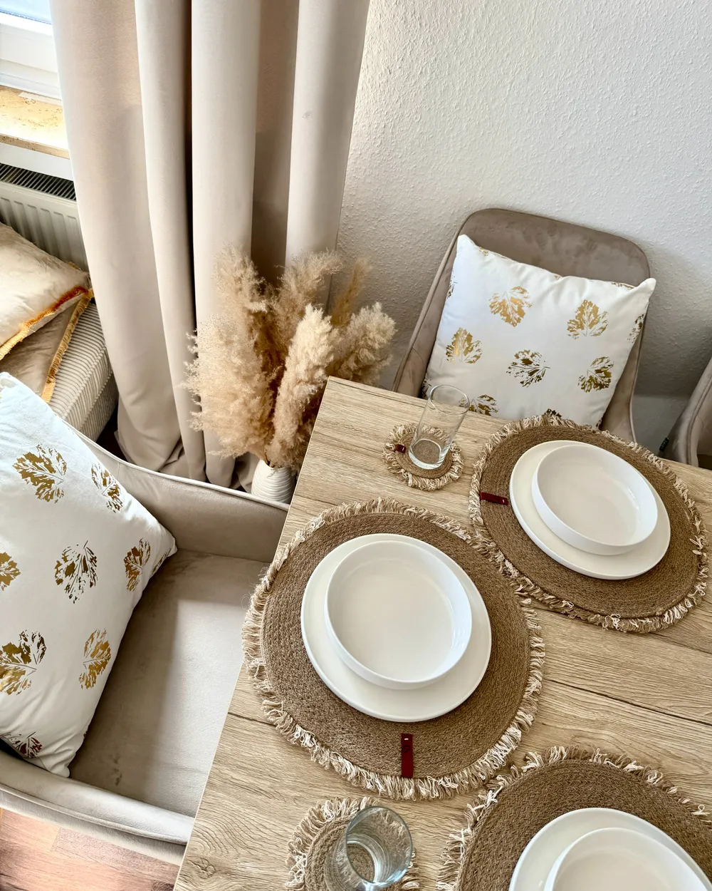 Set di tovagliette e sottobicchieri RIBBERY Iuta Naturale_983396