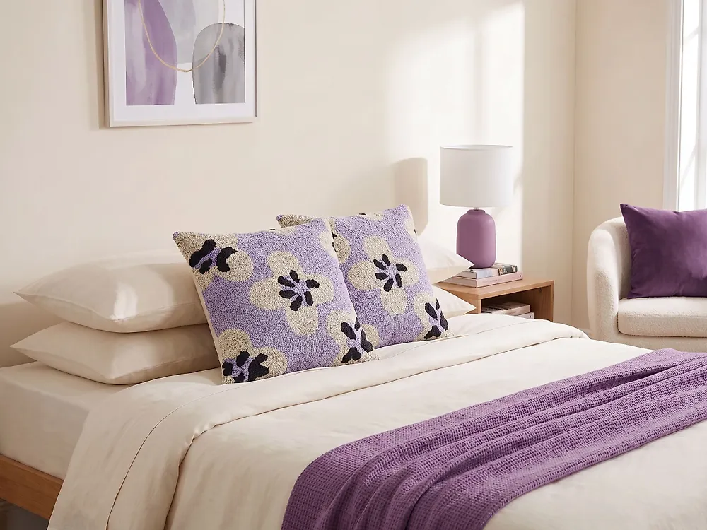 Set di 2 cuscini SOAPWORT 45 x 45 cm Cotone Viola_1178846