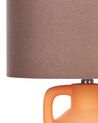 Tischlampe Keramik orange / braun 46 cm Trommelform LABRADA_878713