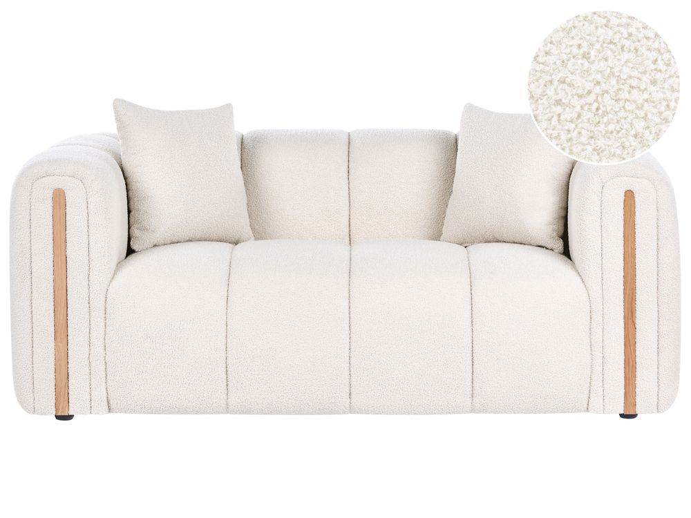 Sofa 2 personers MORSIL Boucle Cremehvid