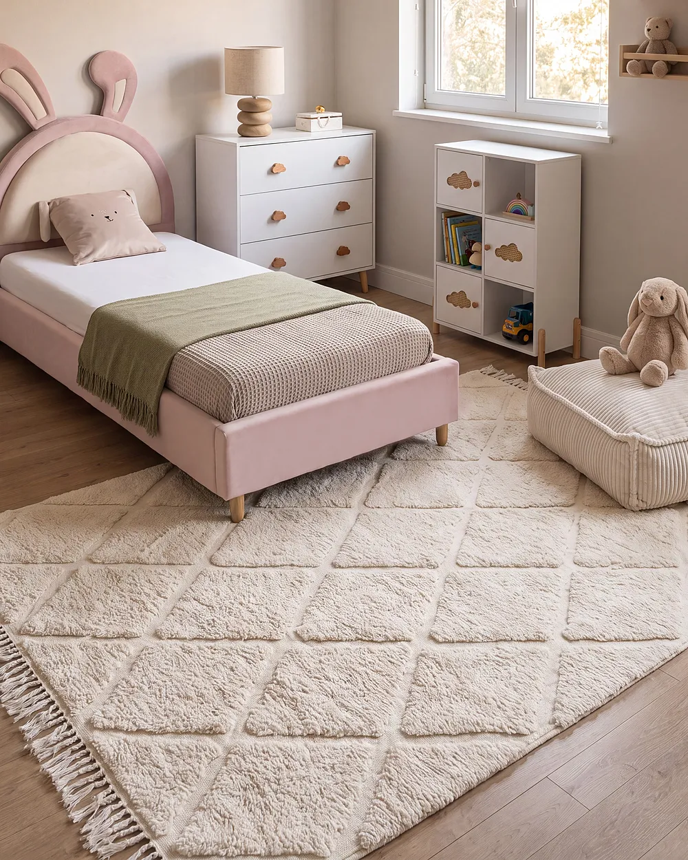 Kids Rug XELDEM  Light Beige 160 x 230 cm Cotton