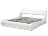 Bílá kožená postel s úložištěm 180x200 cm AVIGNON_689746