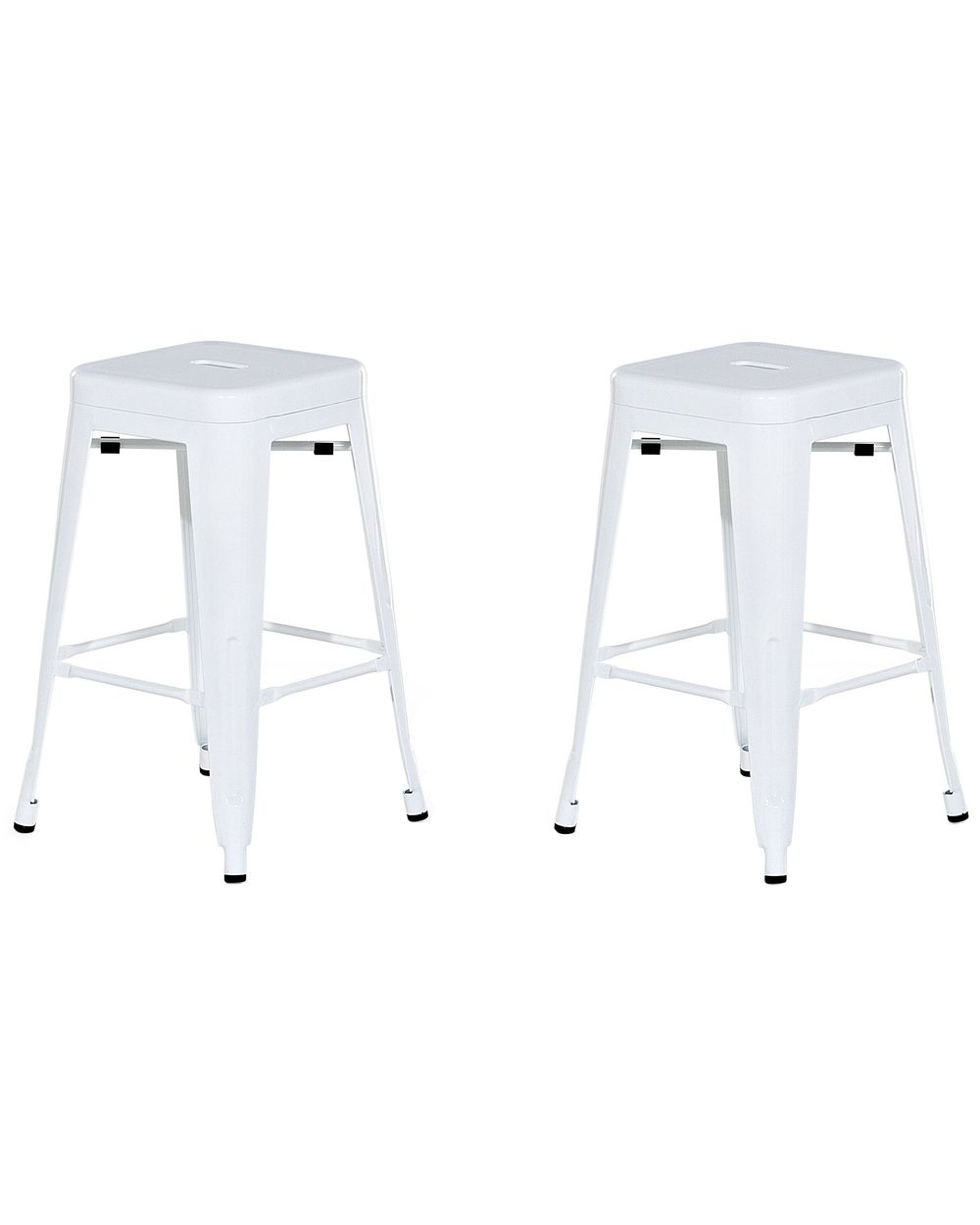 Set of 2 Bar Stools CABRILLO Metal White