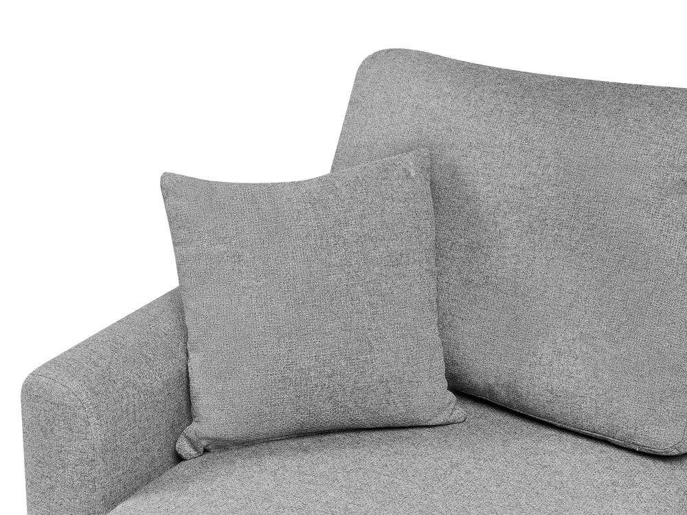 Corner Sofa Bed 3 Seater NASSJO Faux Linen Grey Right Hand_999953