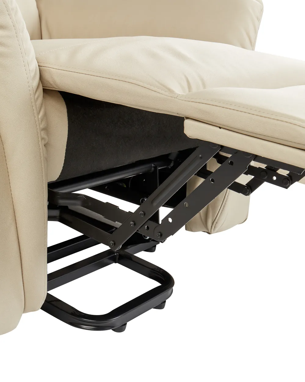 Electric Recliner Chair GLORIE with Massage Fabric Light Beige_924075
