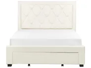 Bed with Storage Drawers LIEVIN Velvet Light Beige 140 x 200 cm (EU Double)_902397