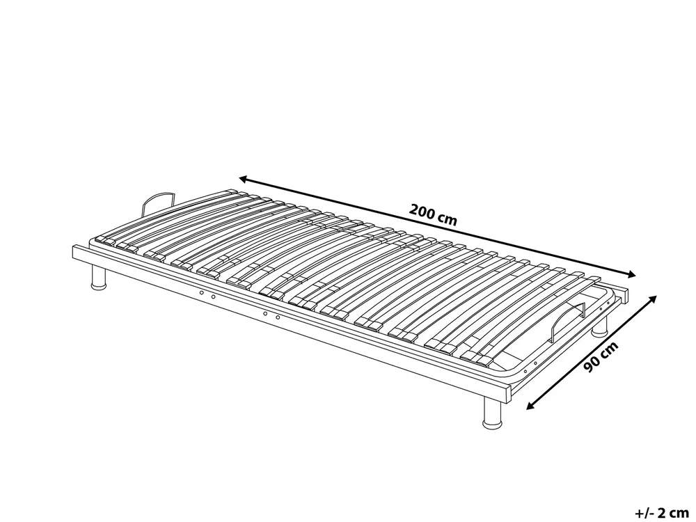 Manually Adjustable Bed Frame RESPITE 90 x 200 cm (EU Single) Silver_673128