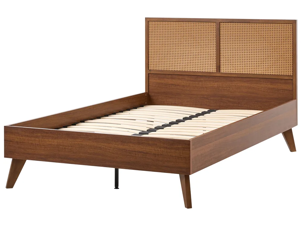 Ágy PE Rattan MONPAZIER 120 x 200 cm Sötétbarna_1037772