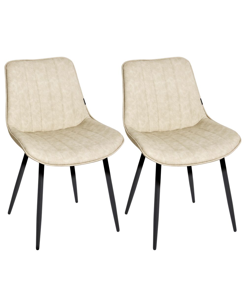 Set of 2 Faux Leather Dining Chairs Light Beige DUBROVNIK Beliani.cz