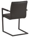 Lot de 2 chaises de salle à manger en cuir PU noir BUFORD_790097