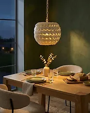 Lampada a sospensione MASKELIYA Guscio di cocco Beige_1177473