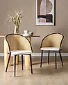 Set of 2 Dining Chairs CORNELL Metal Black