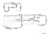 Bal oldali ötszemélyes moduláris tópszínű kordbársony kanapé ottománnal LEMVIG_876328