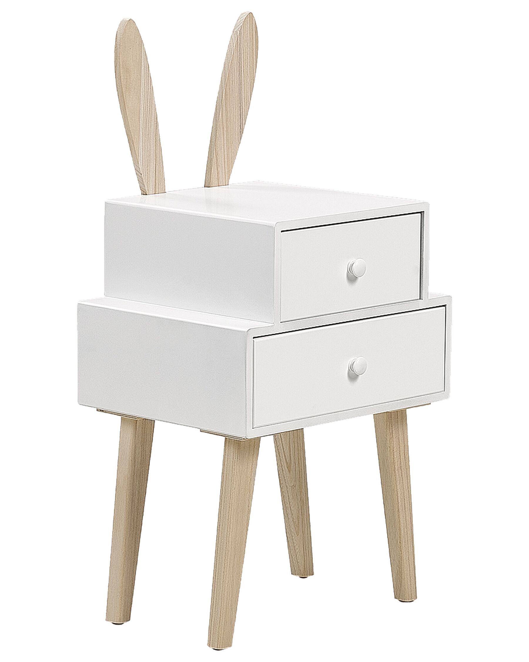 2 Drawer Bedside Table White BANKS_934775