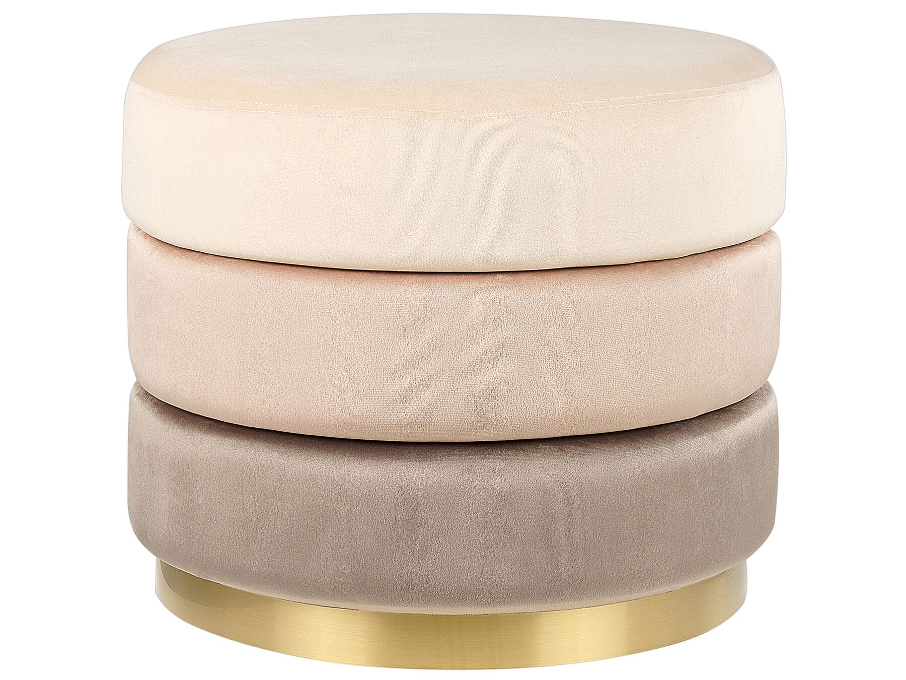 Pouf en velours beige LOUIN_876684