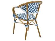 Garden Dining Set 4 Seater CASPRI PE Rattan Blue/ White_1090699