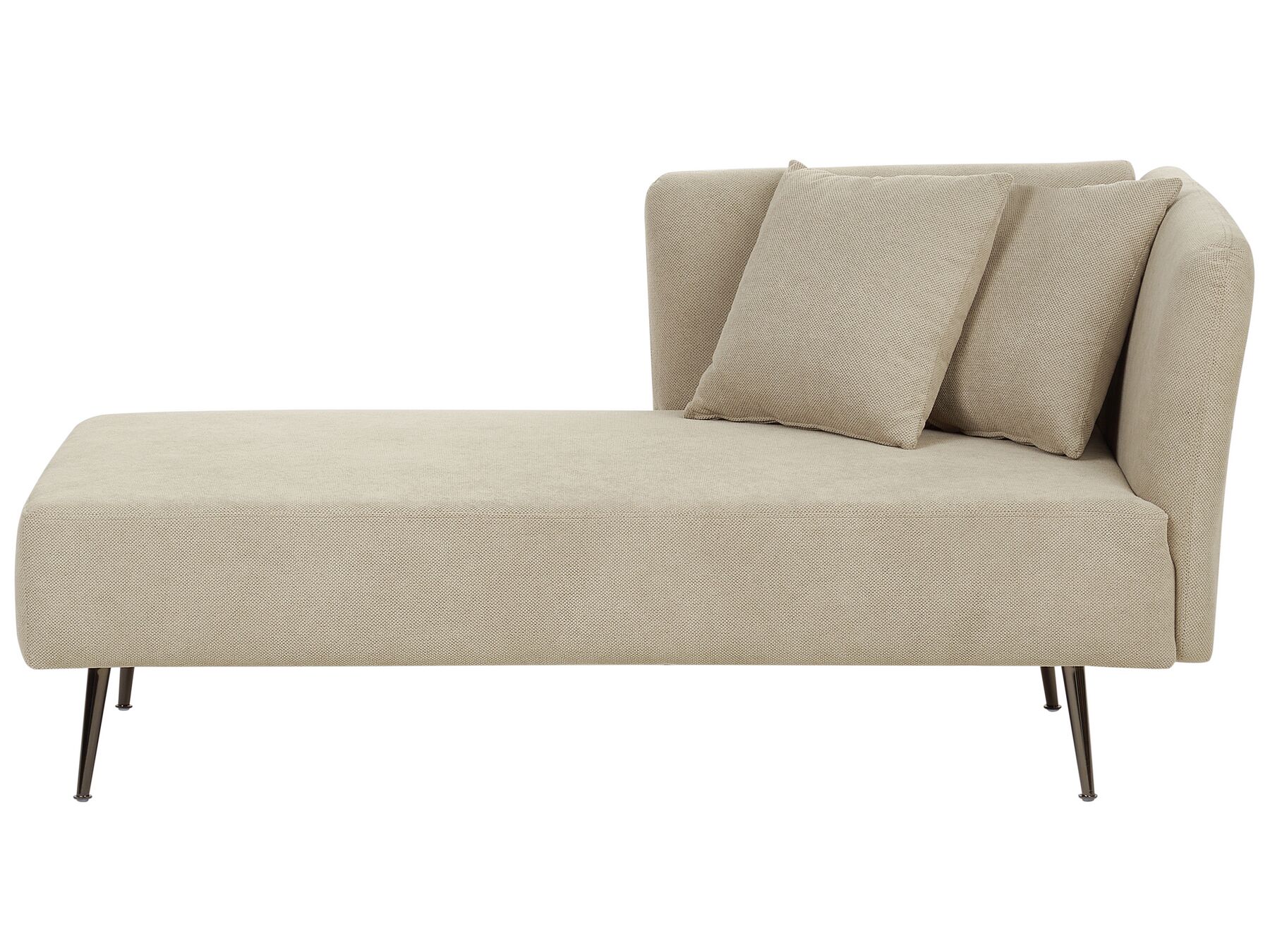 Right Hand Fabric Chaise Lounge Beige RIOM_930488